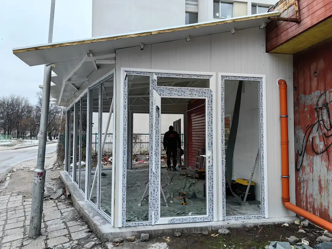 Цялостно изпълнение на магазин от А до Я, Фундамент, Метална конструкция, Термопанел, Дограма, Улуци и Обшивки, Хидроизолиране - снимка 14