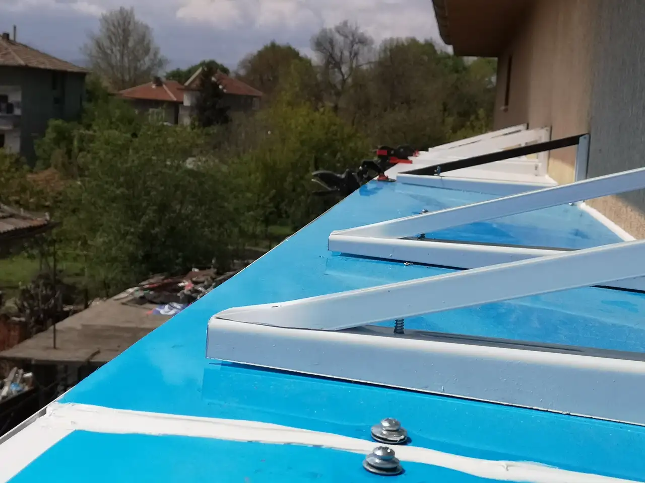 Изнесена остъклена тераса, Алуминиево плъзгане, Покривче - снимка 15